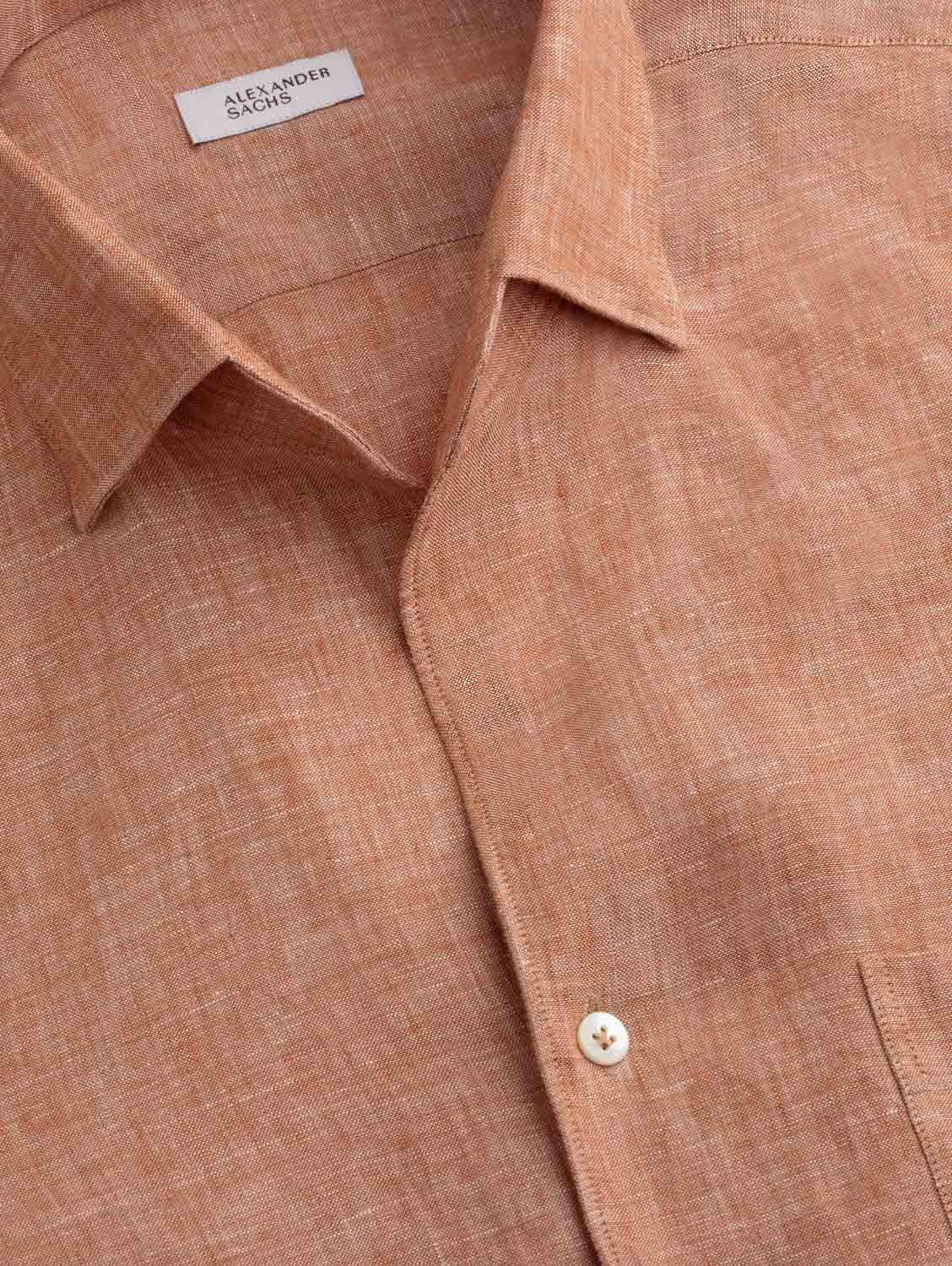 Hidden Button Down Shirt - Safran Linen