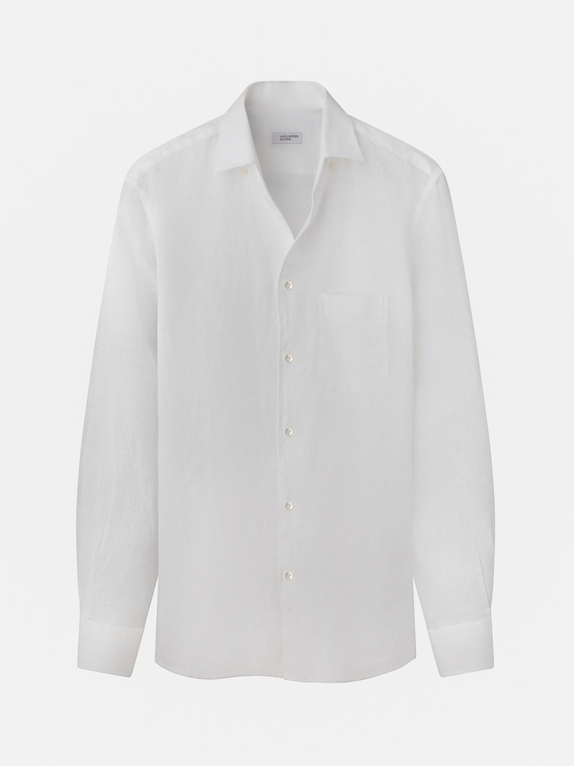 Hidden Button Down Shirt - White Linen