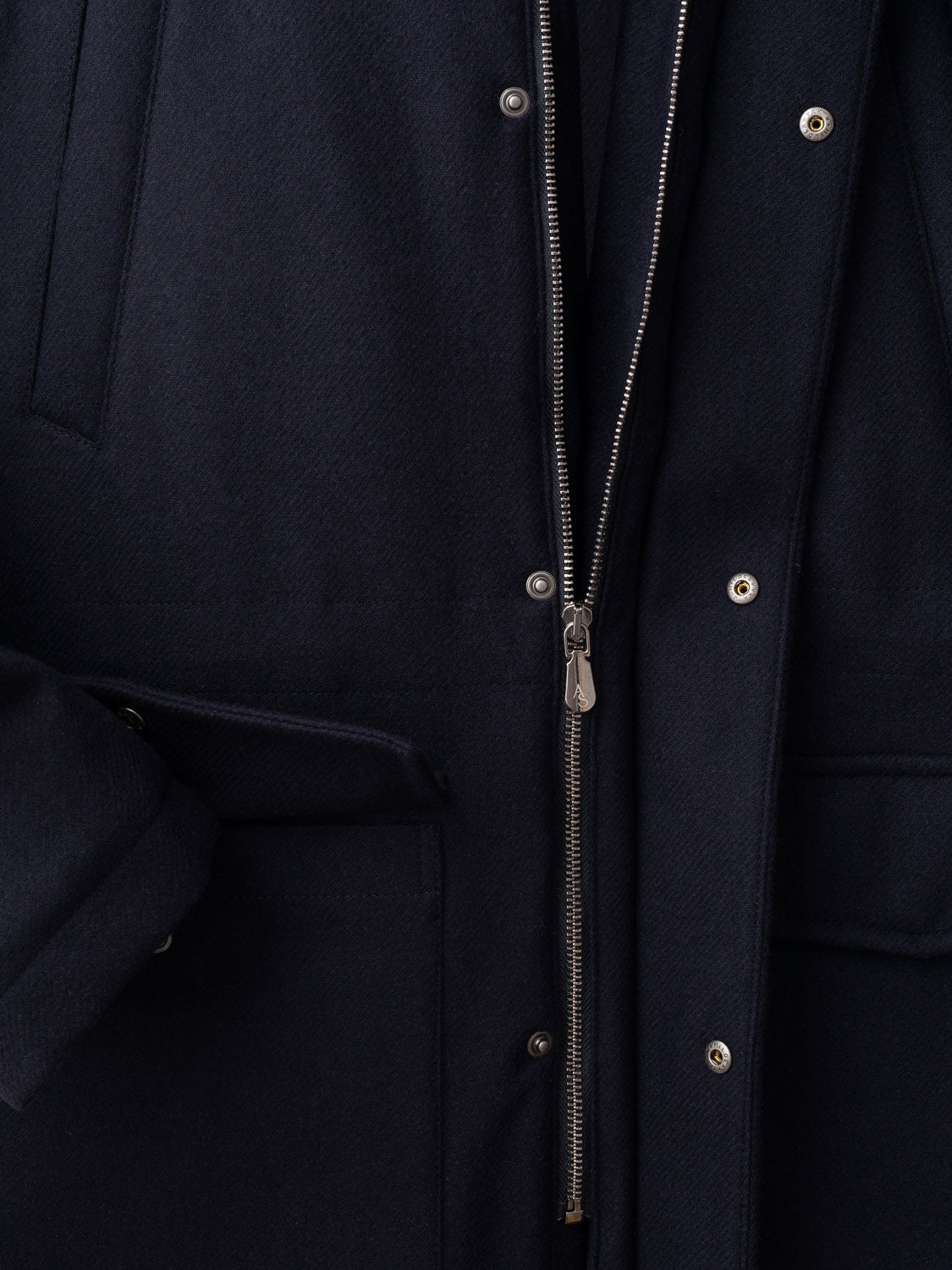 Voyager Coat with Fur Collar - Navy