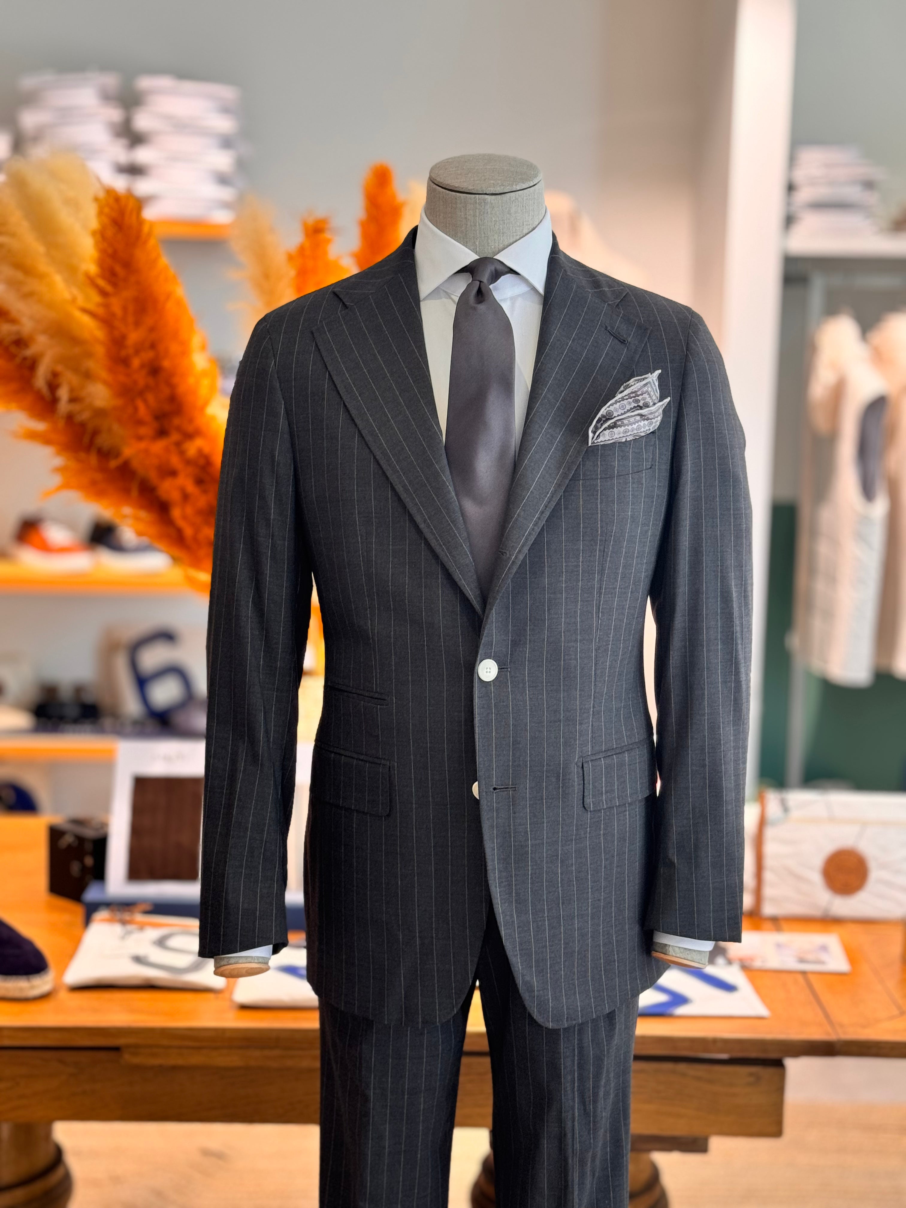 Napoli Travel Line Suit - Grey Stripes