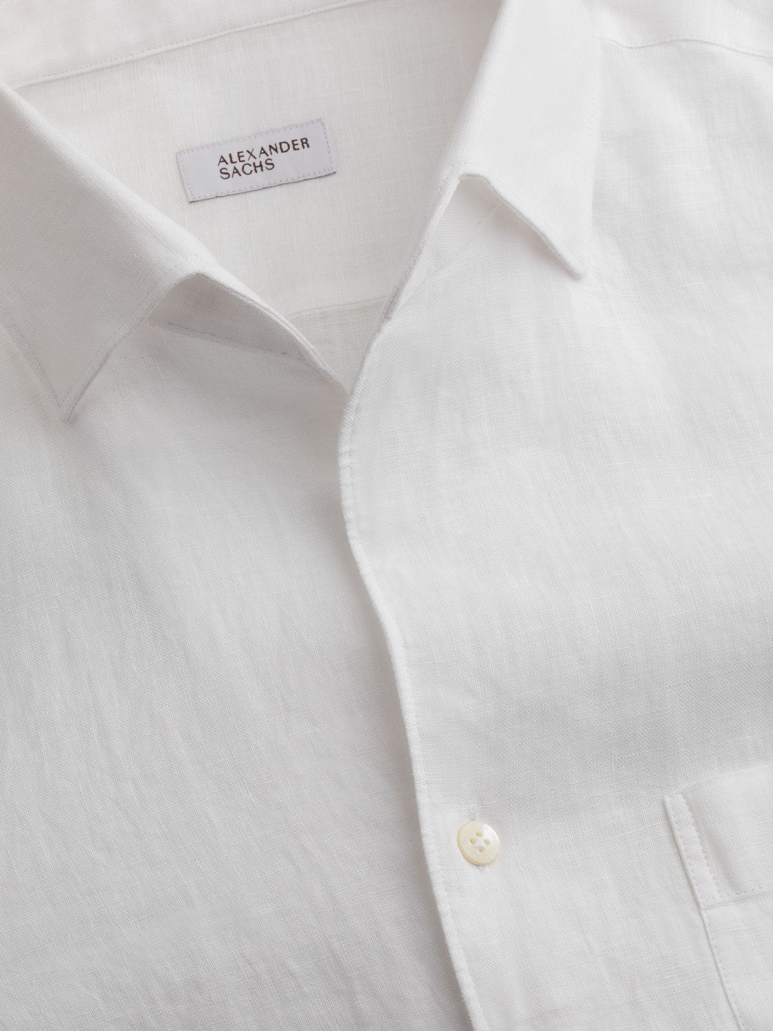 Hidden Button Down Shirt - White Linen