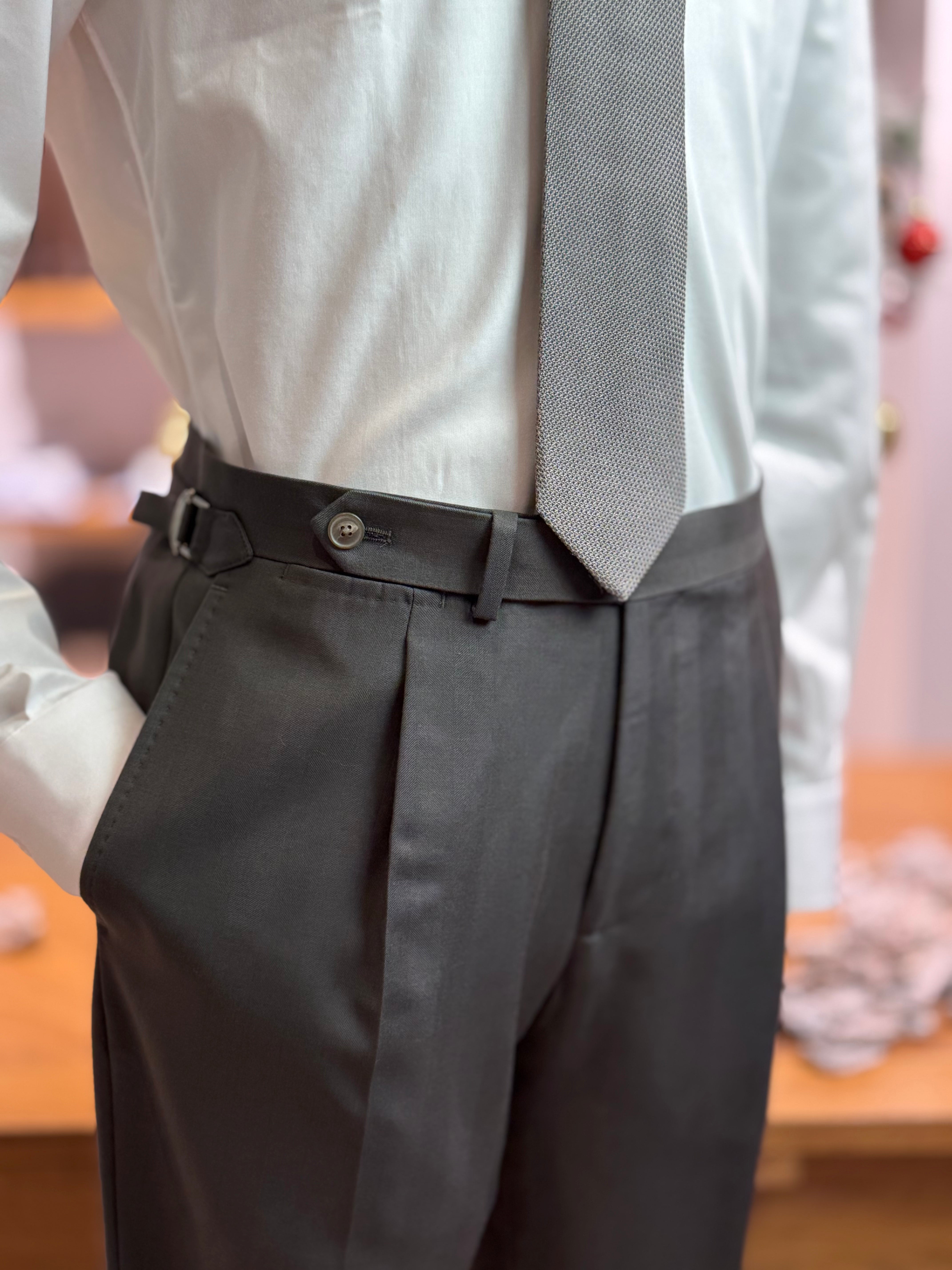 Herringbone Suit - Dark brown