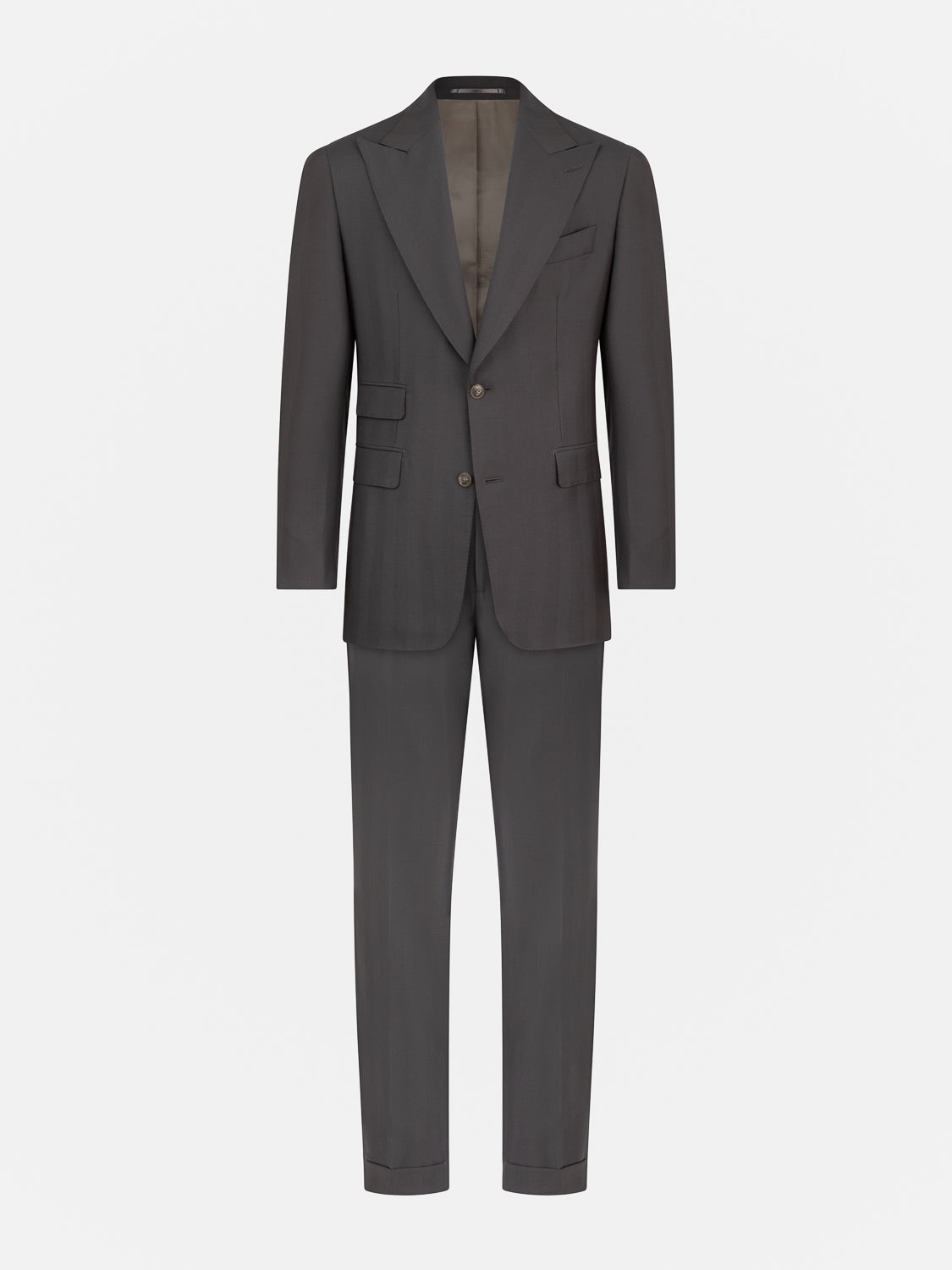 Herringbone Suit - Dark brown