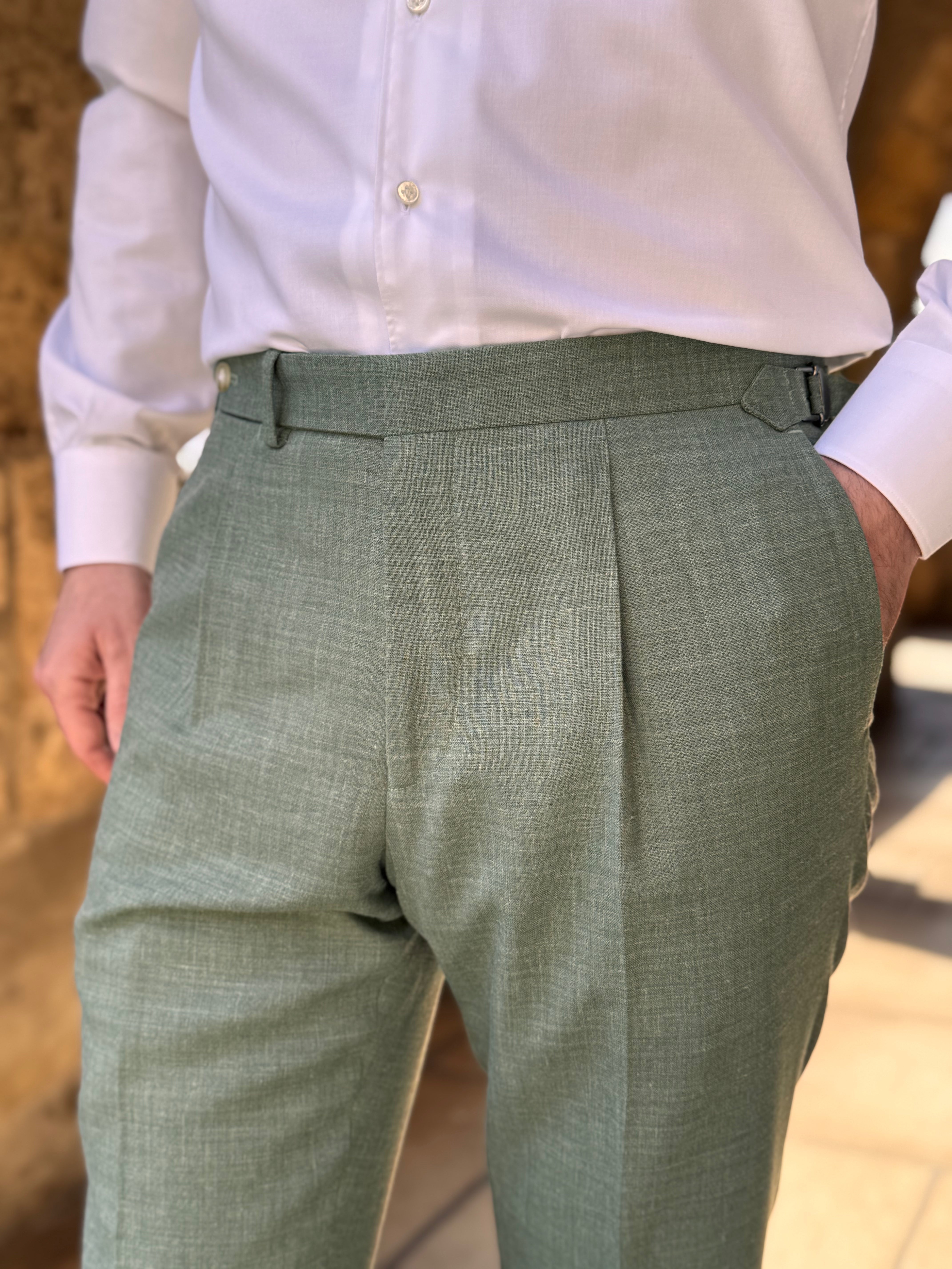Suit Linen Blend - Sage Green
