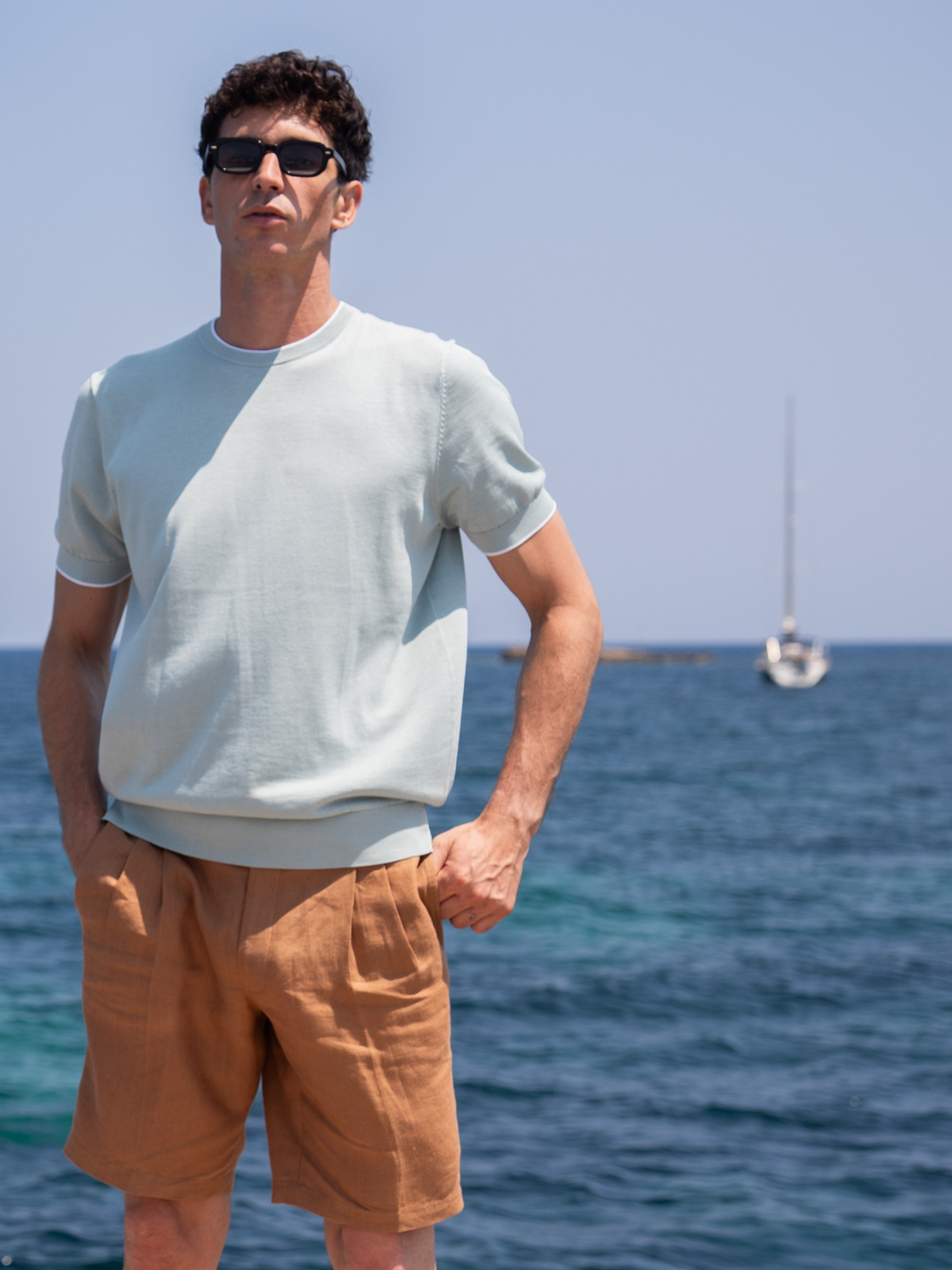 Ringer T-shirt - Aquamarine
