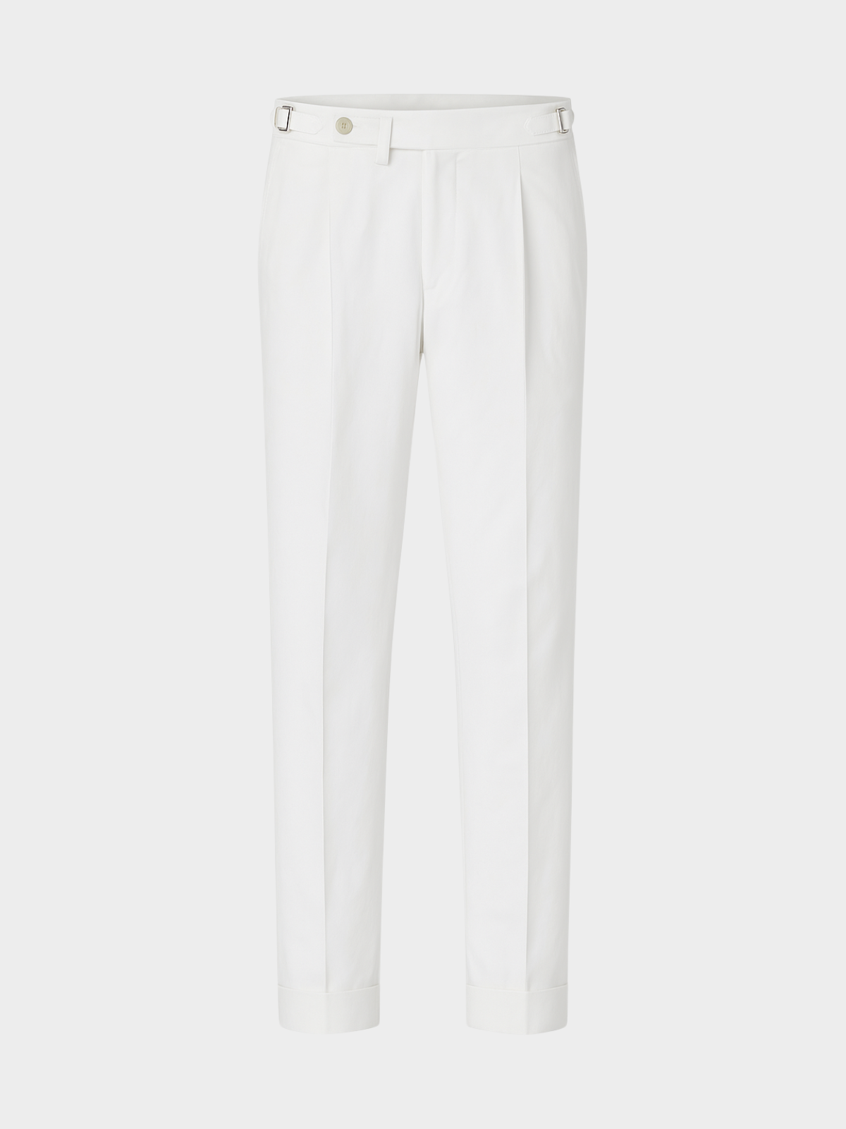 Elegant Trousers - White Cotton