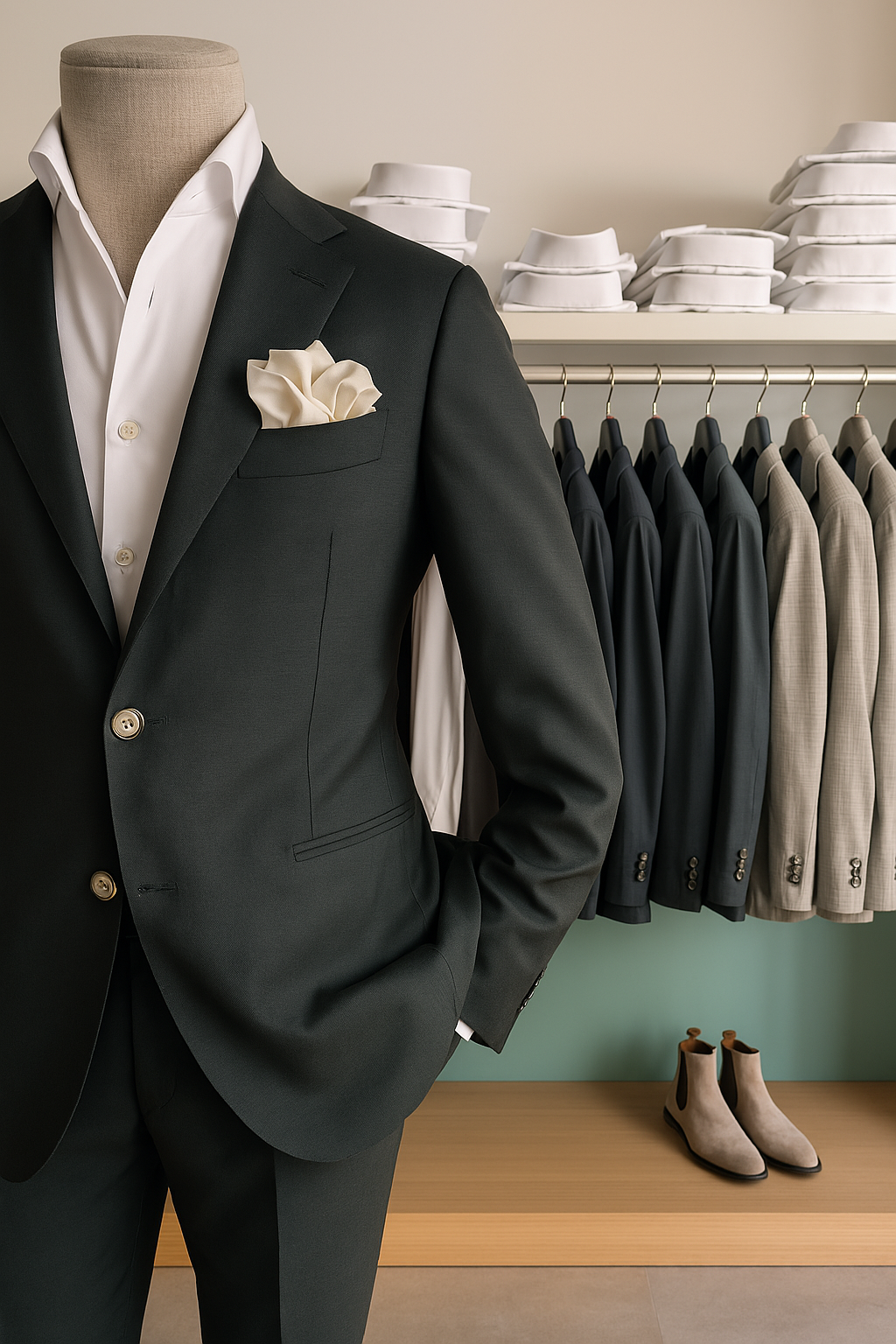 Suit Summer Wool - Forest Green