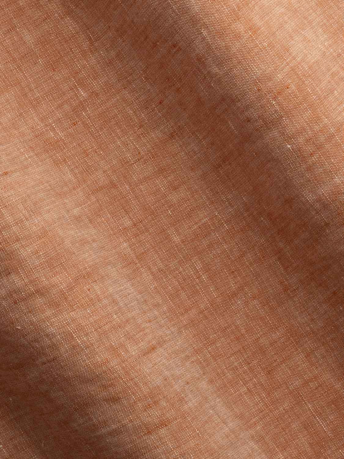 Hidden Button Down Shirt - Safran Linen