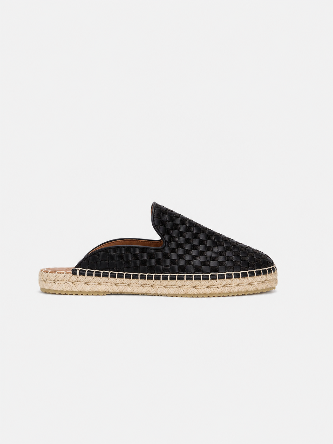 Open Heel Braided - Brown Leather