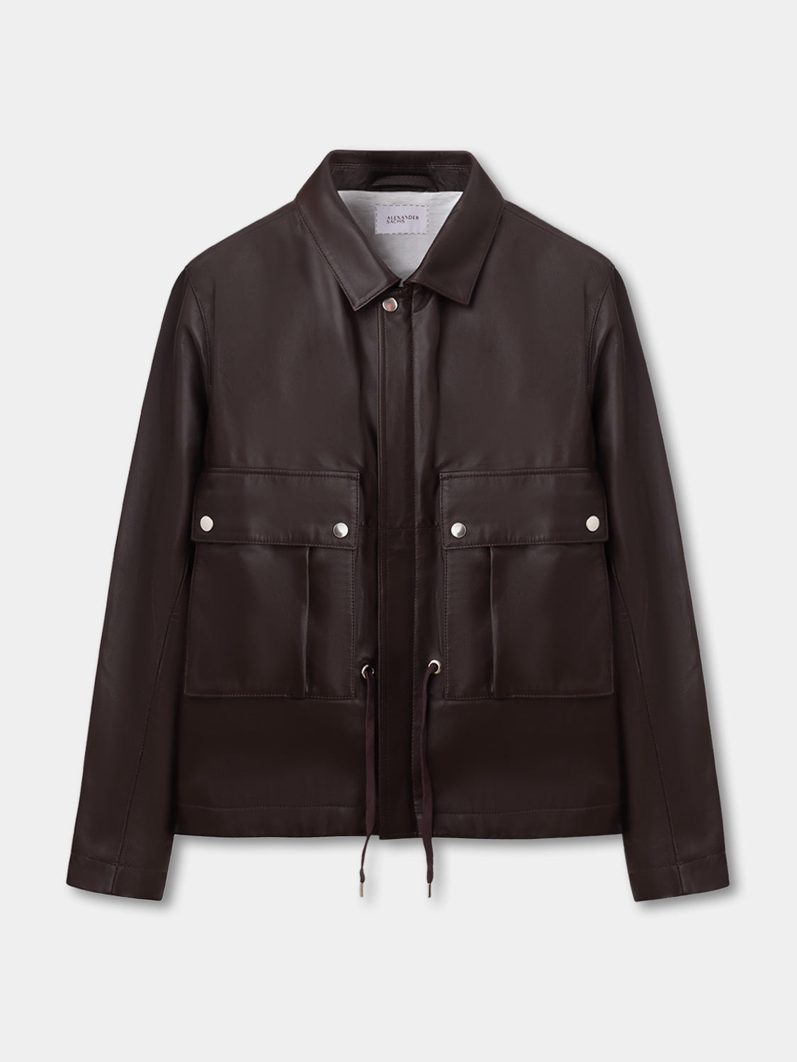 Straight Blouson - Brown leather