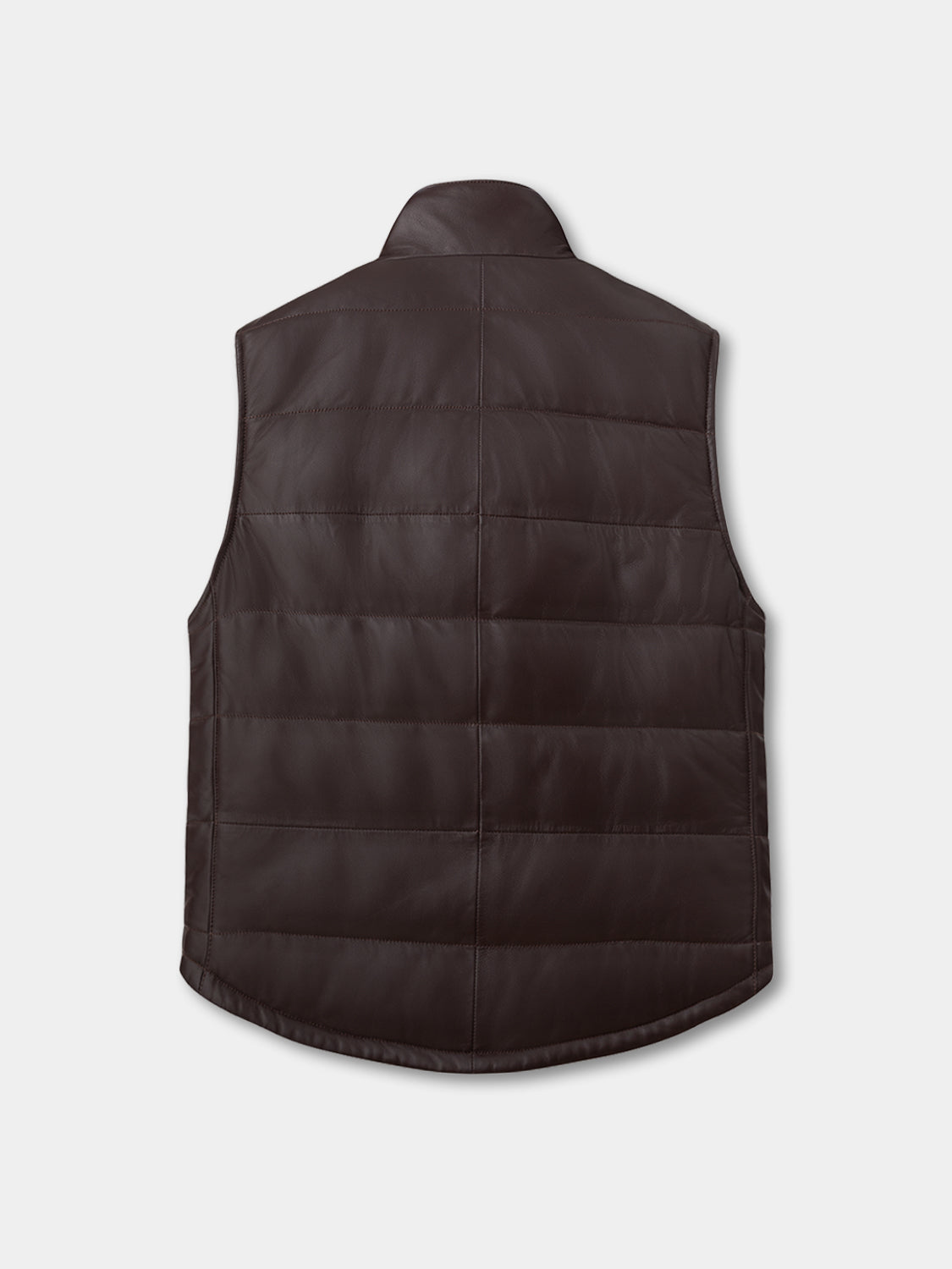 Sleeveless Jacket - Brown Leather