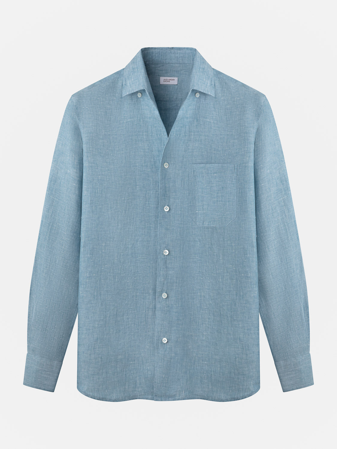Hidden Button Down Shirt - Blue Jeans Linen