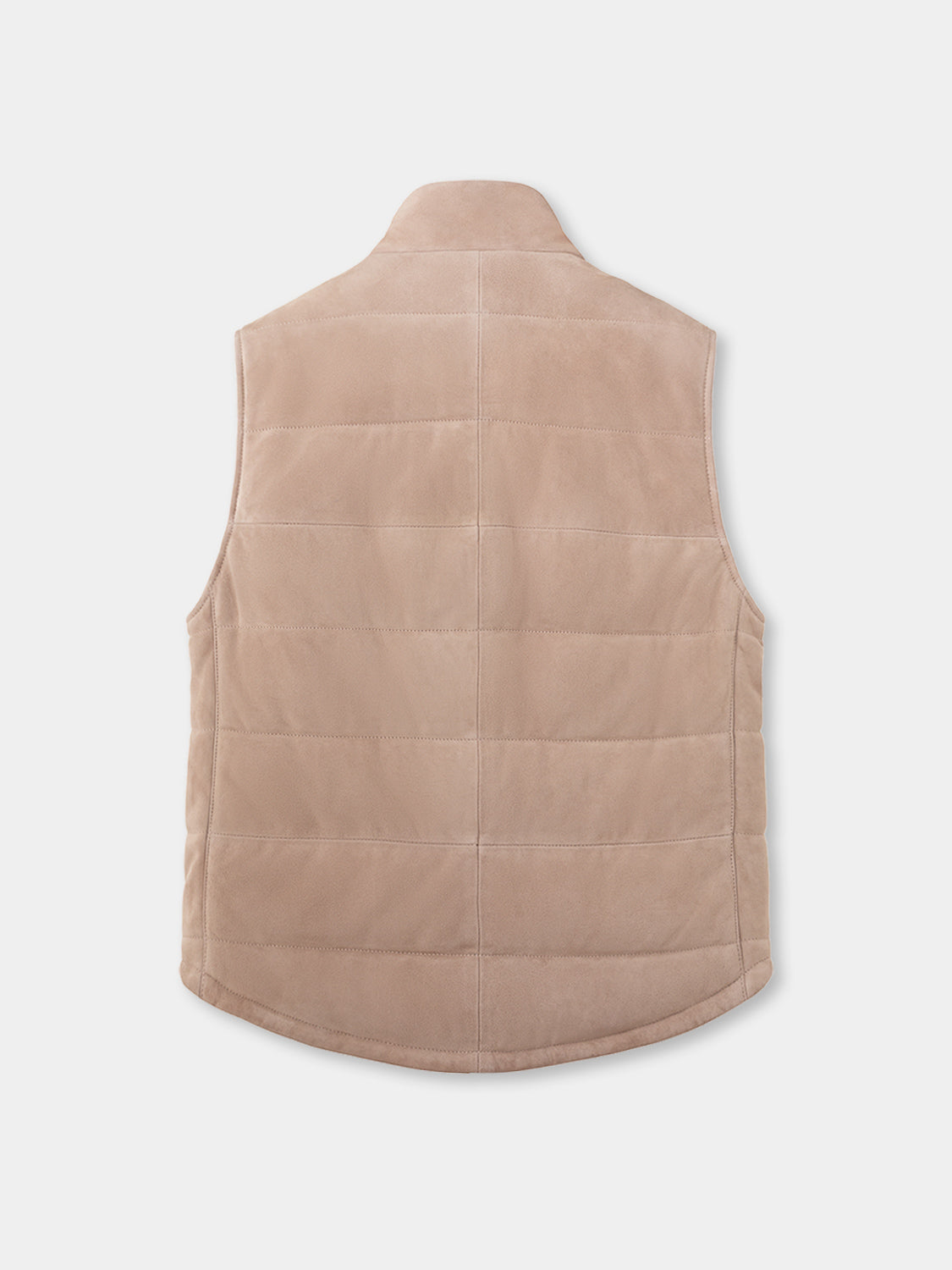 Sleeveless Jacket - Sand Suede Leather