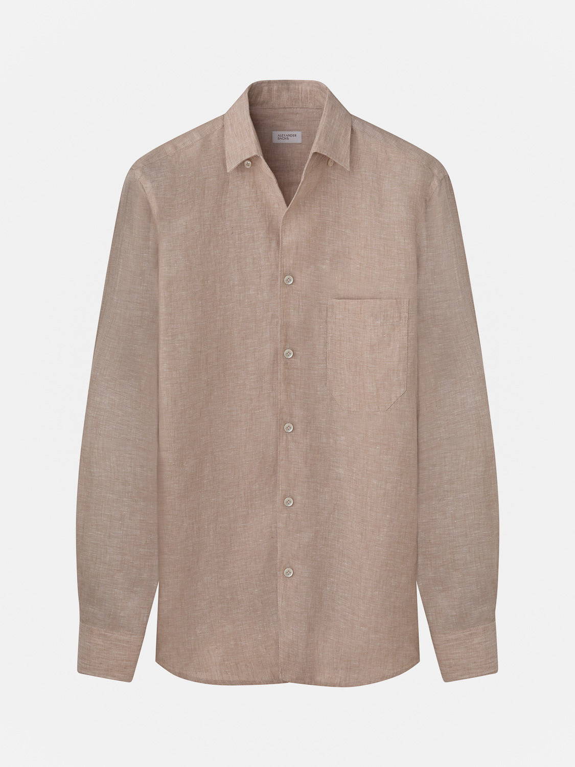 Hidden Button Down Shirt - Sand Linen
