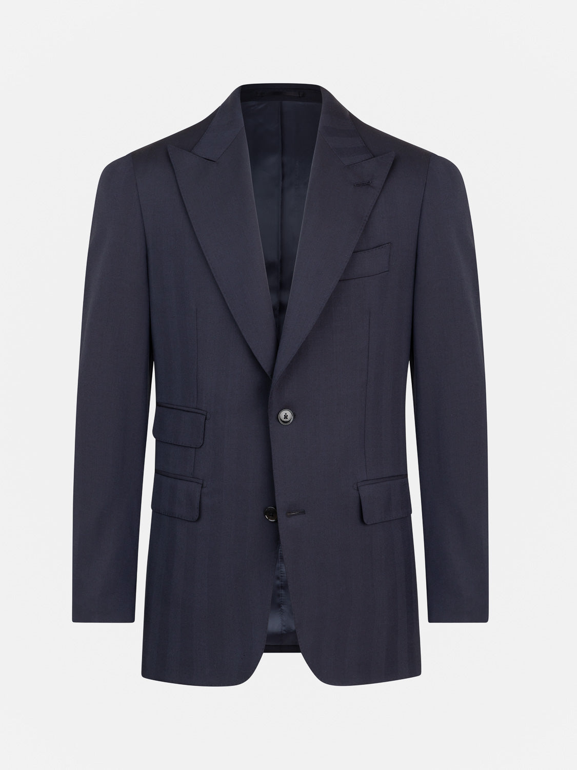 Herringbone Suit - Navy