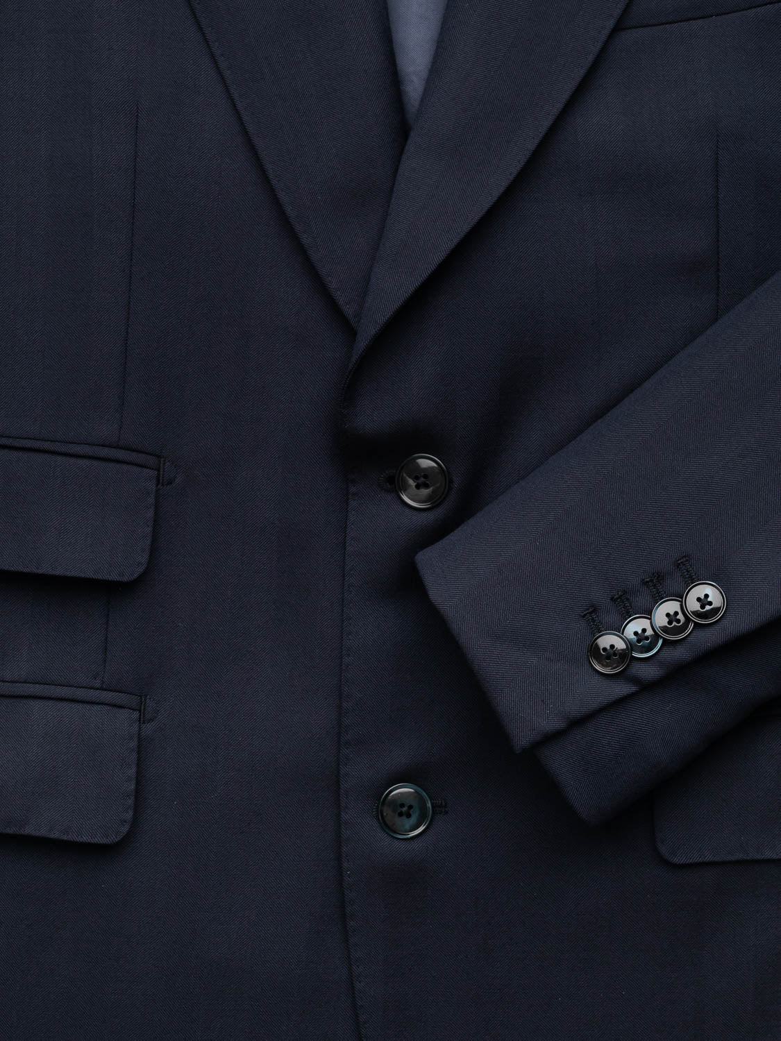 Herringbone Suit - Navy