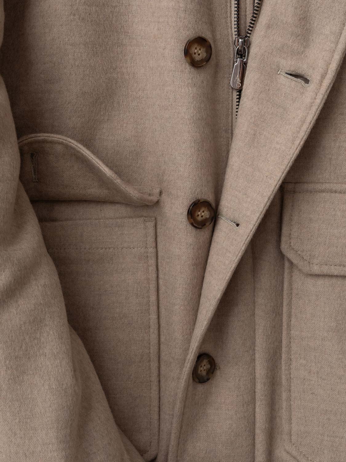 Blouson with Fur Collar - Sand