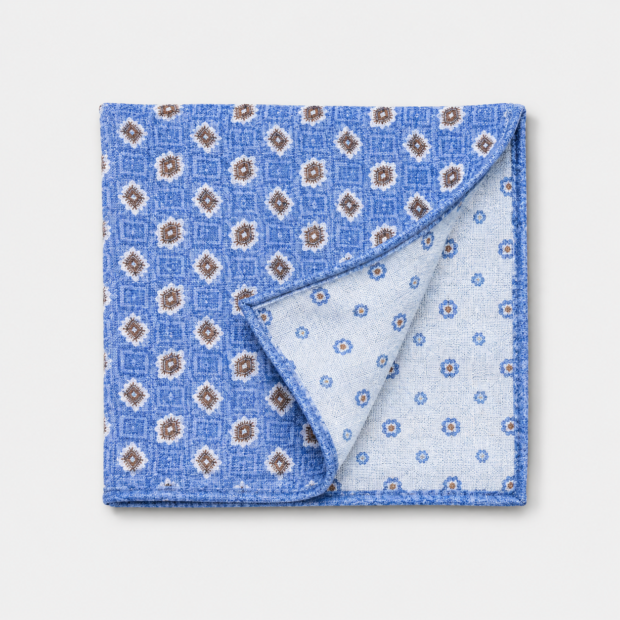 Pocket Square - Fantasy Blue & Beige