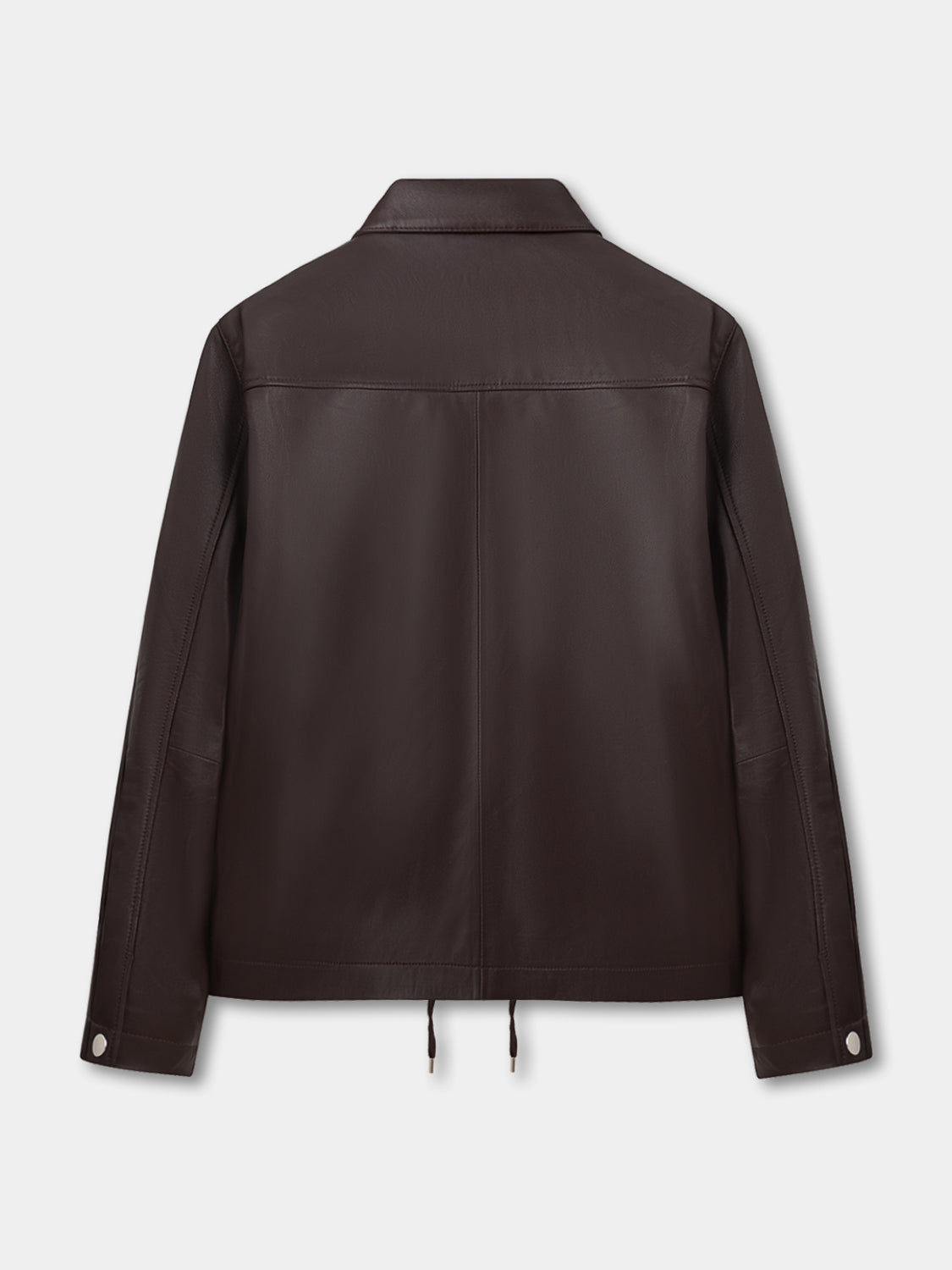 Straight Blouson - Brown leather