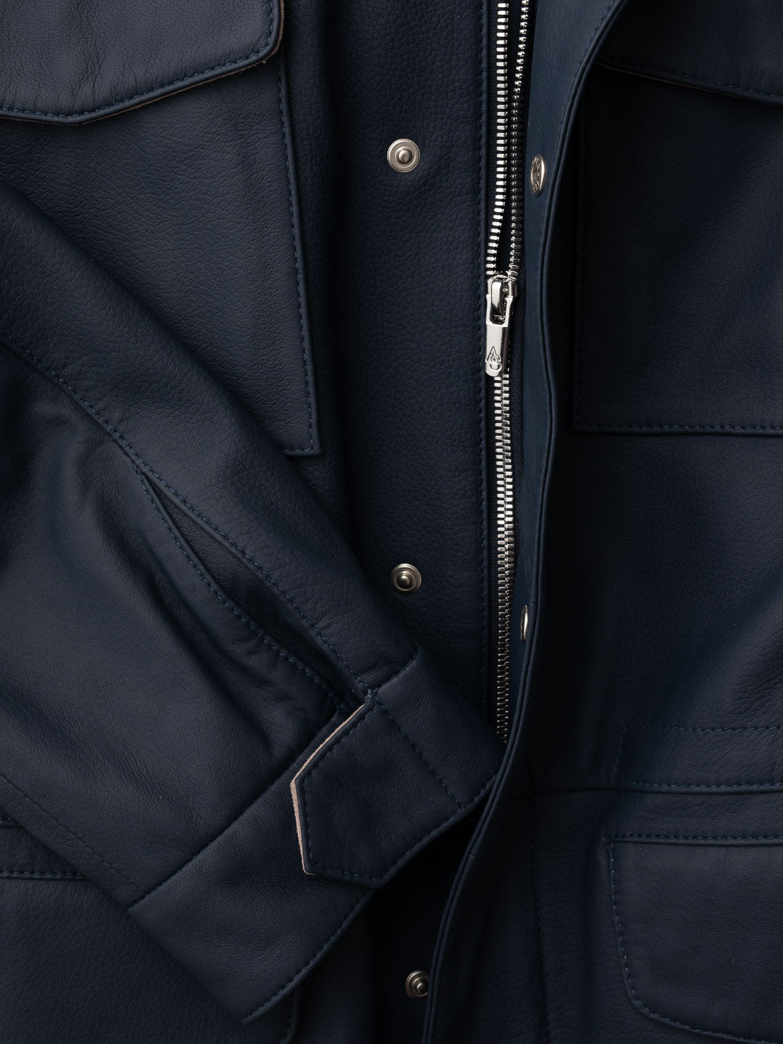 Explorer Jacket in Grain Leather - Ombre Blue