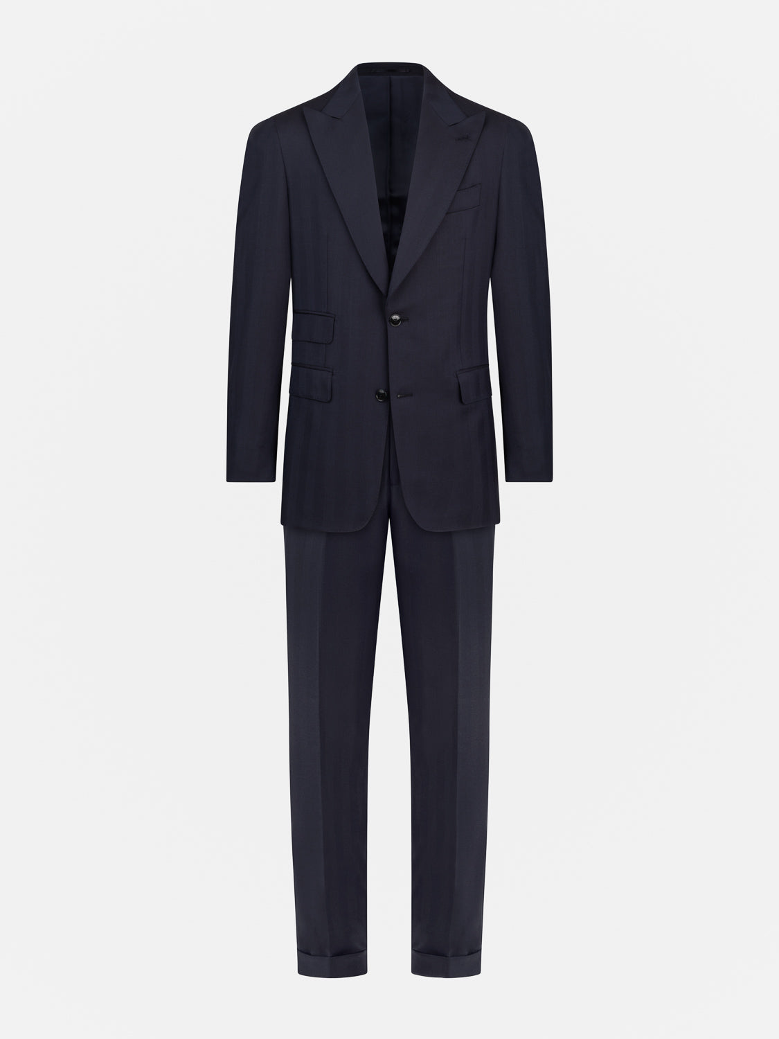 Herringbone Suit - Navy