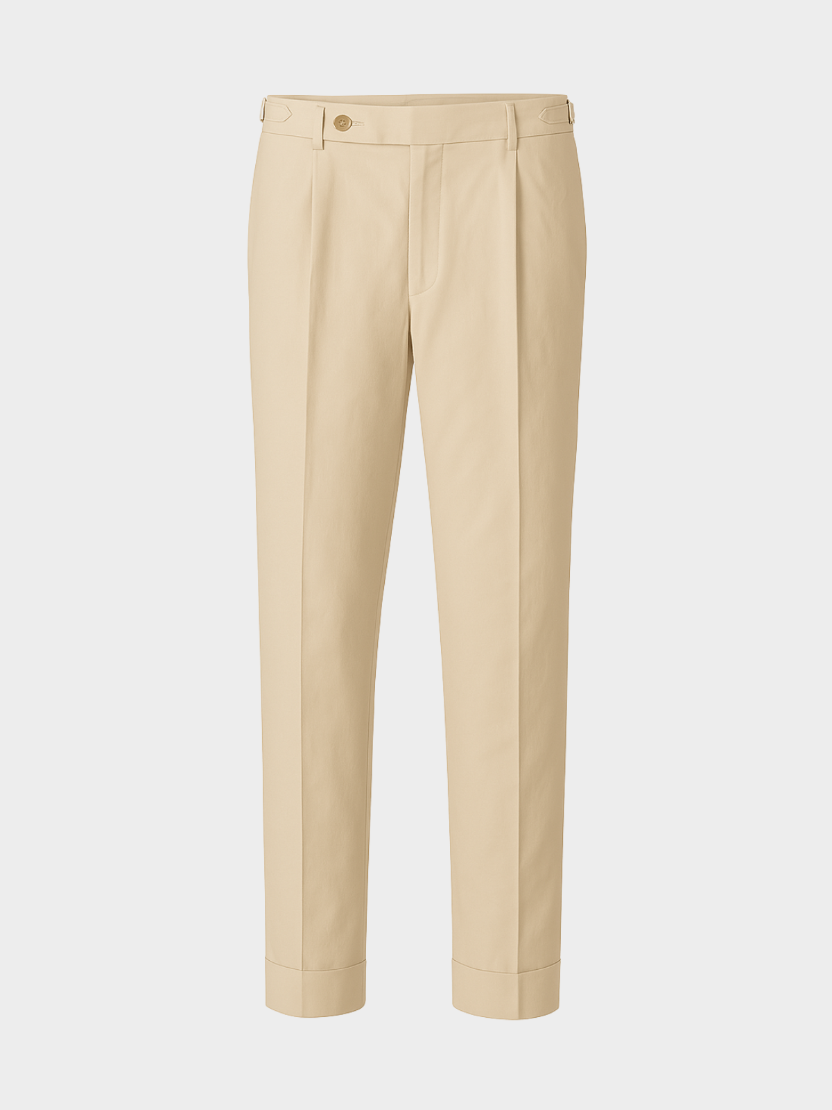 Elegant Trousers - Beige Cotton