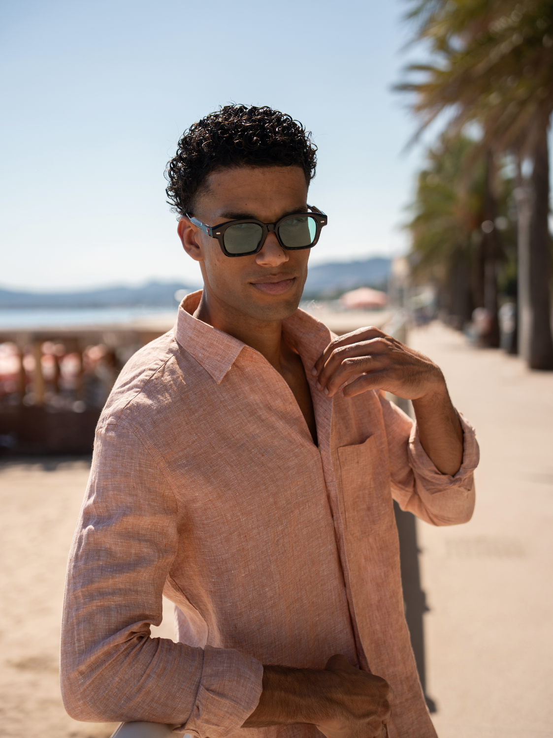 Hidden Button Down Shirt - Safran Linen