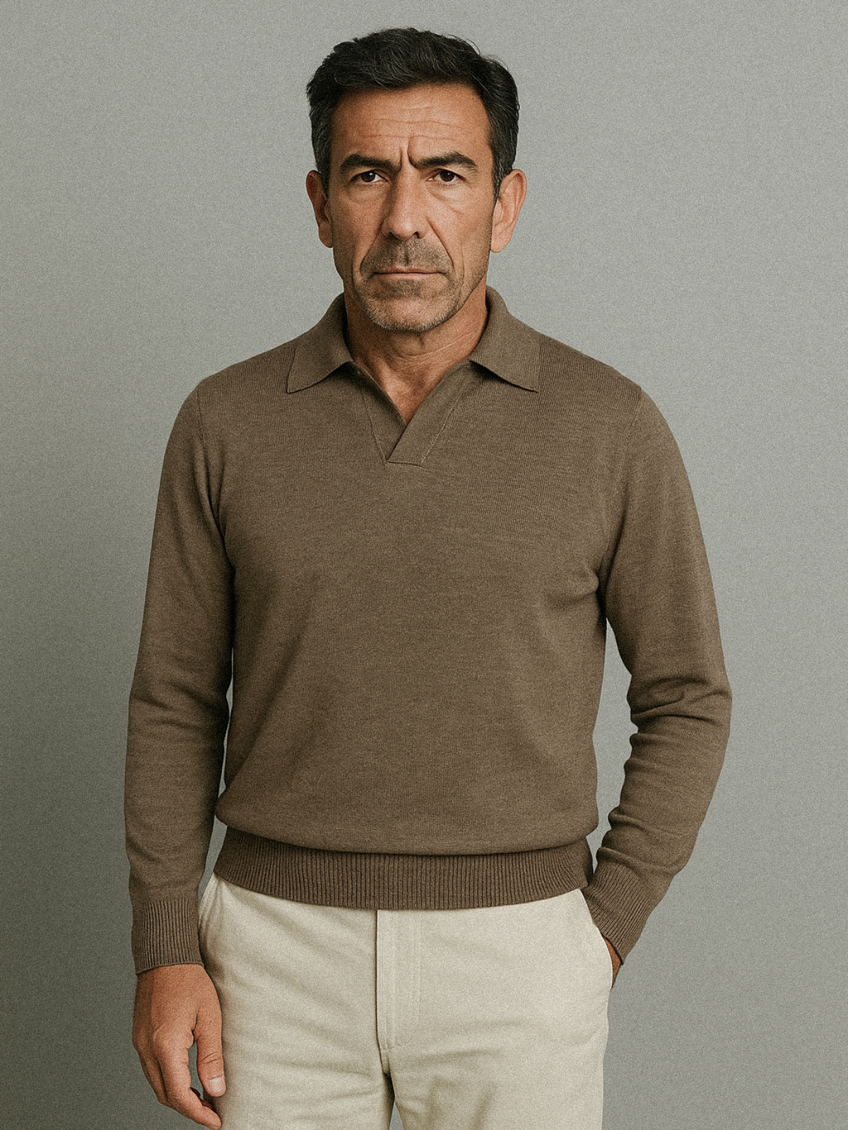 POLO KNITTED - TAUPE