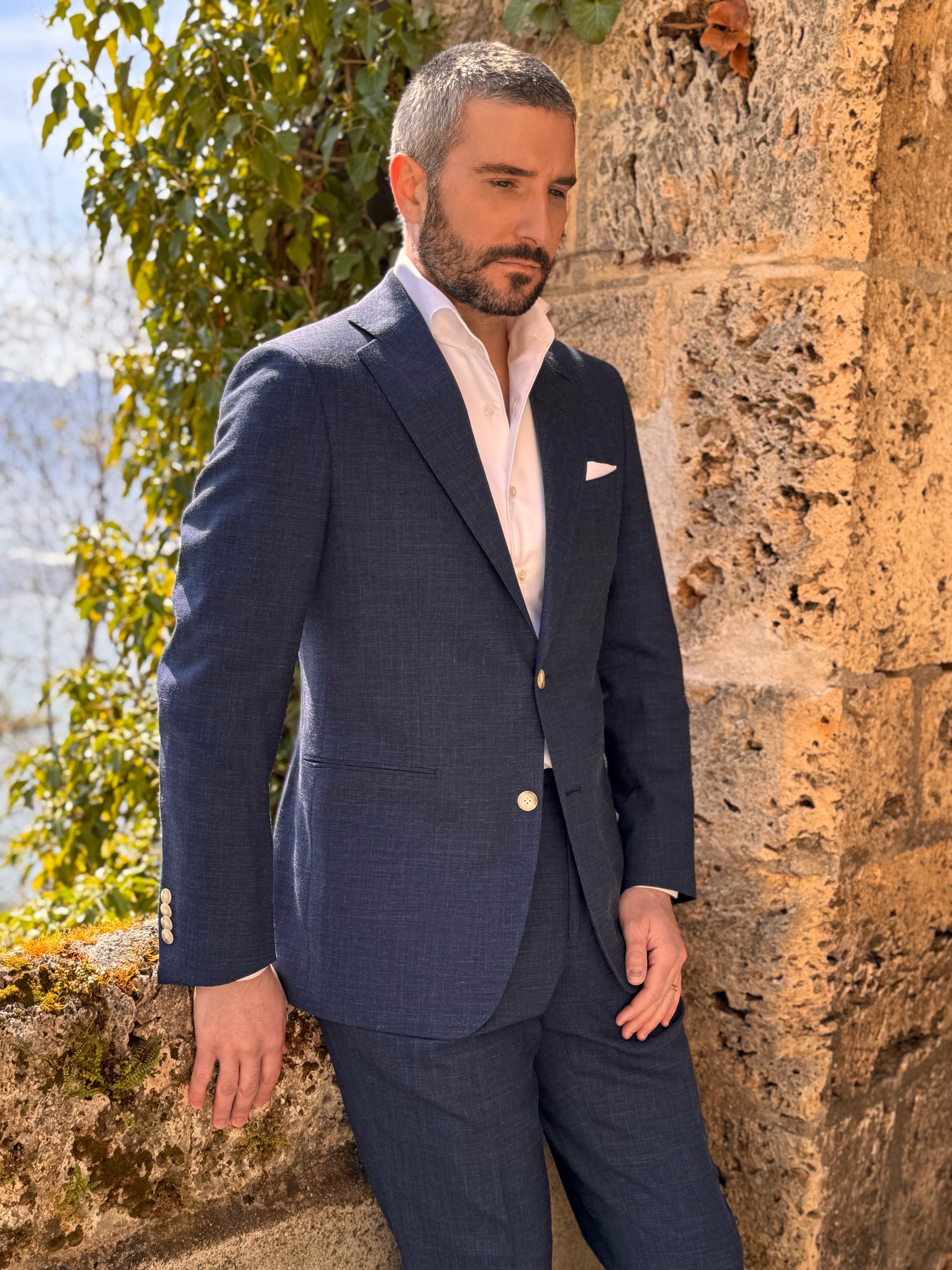 Suit Linen Blend - Navy