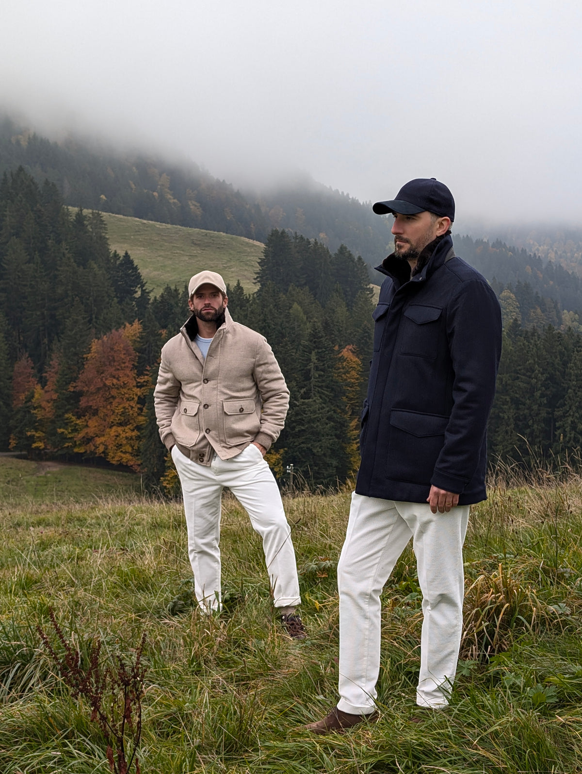 Field Jacket with Fur Collar - Navy