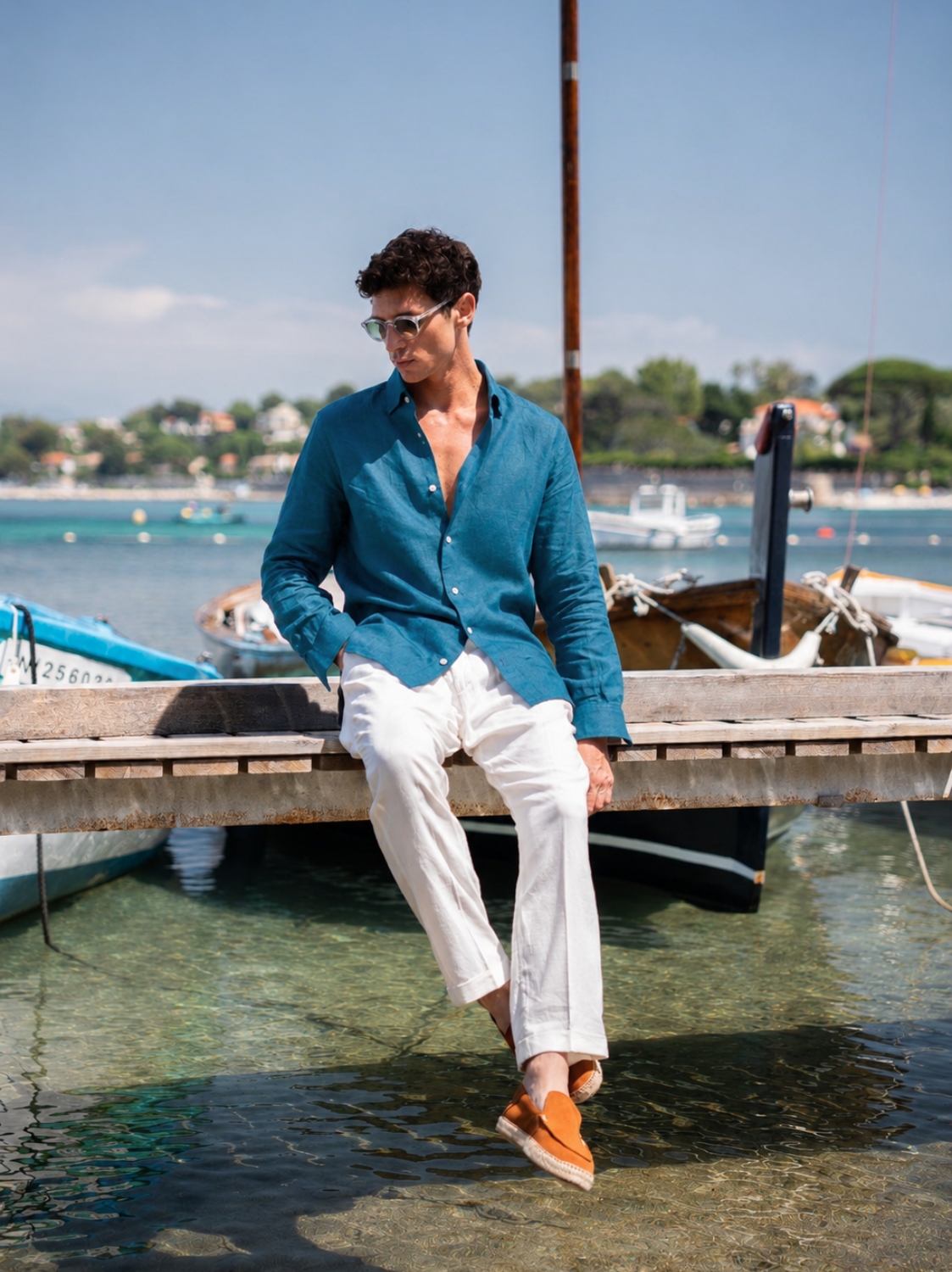 Cairo Handmade Shirt - Ocean Frescolino