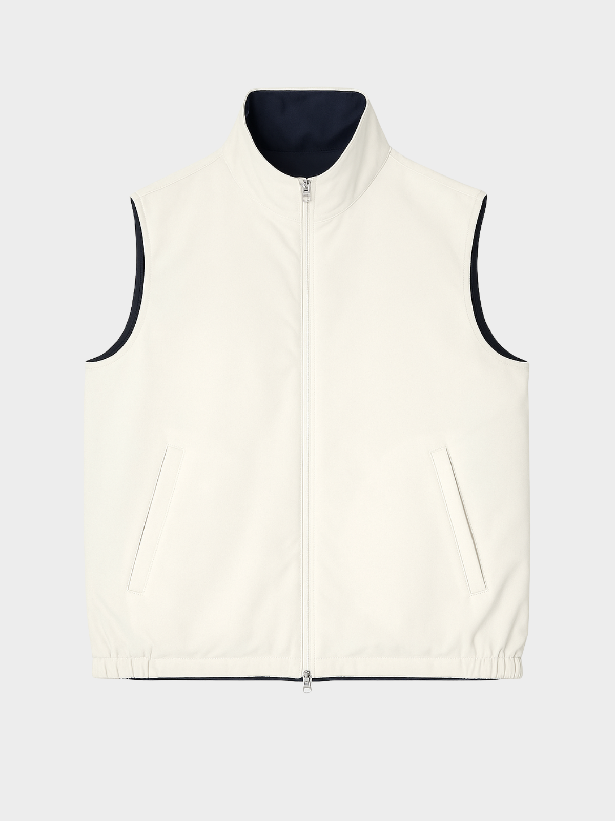 Reversible Sleeveless Jacket - Navy & White