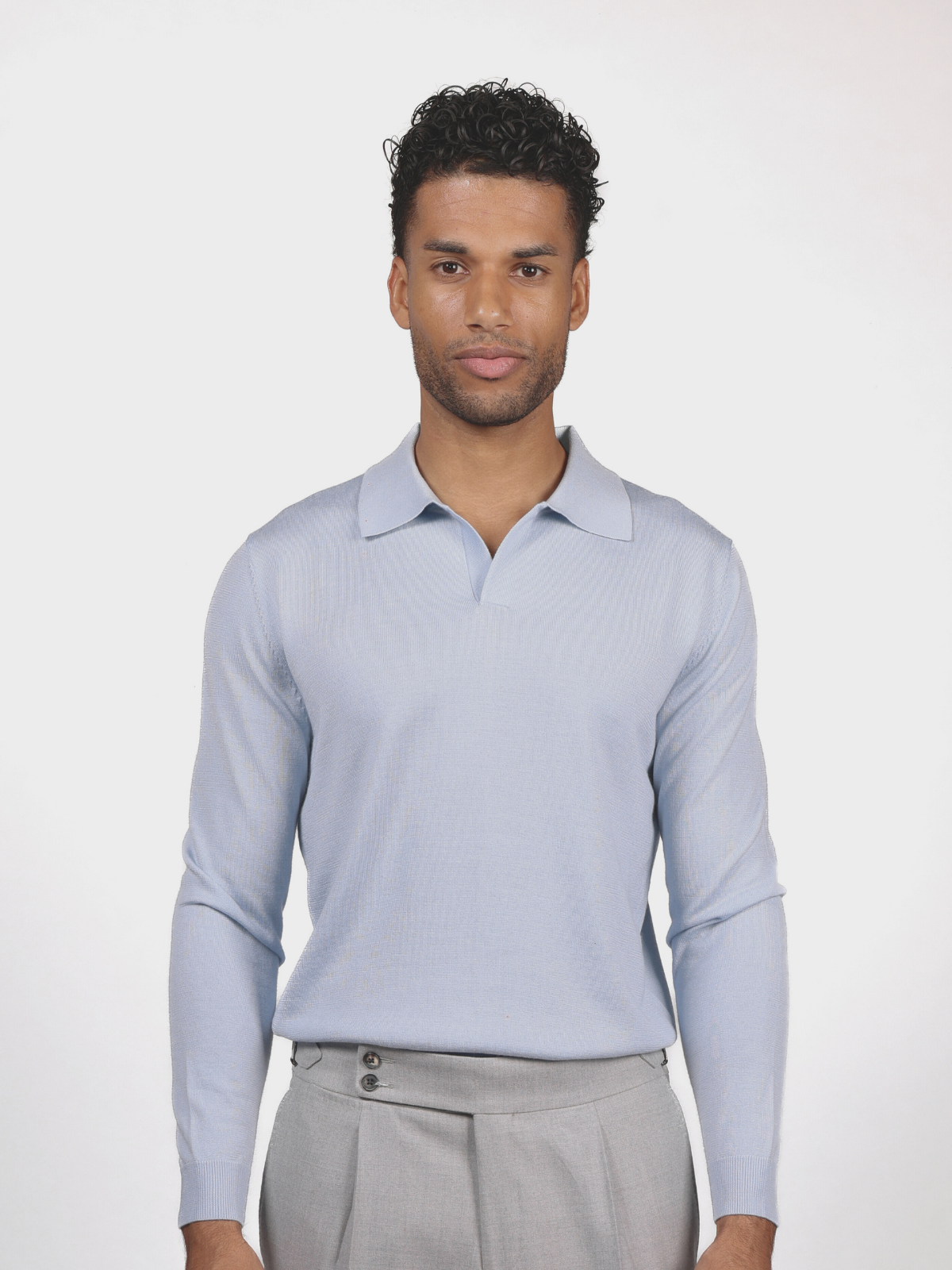 Polo Buttonless - Sky Blue