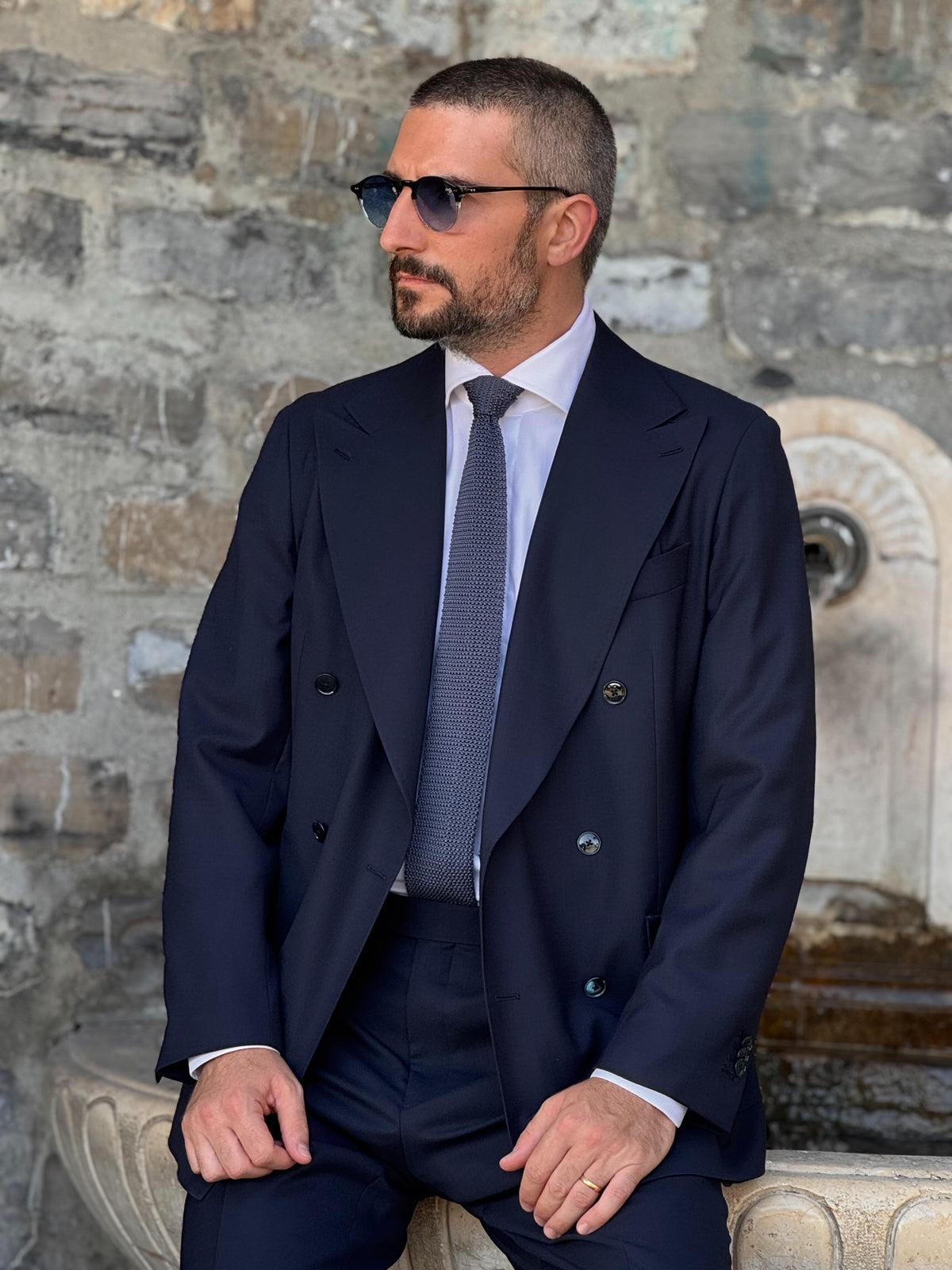 Traveller Double Breasted Jacket - Navy